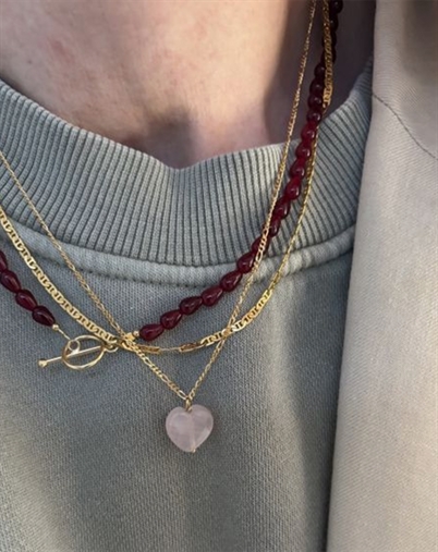 Stine A - Amour Halskæde - Rose Quarts 